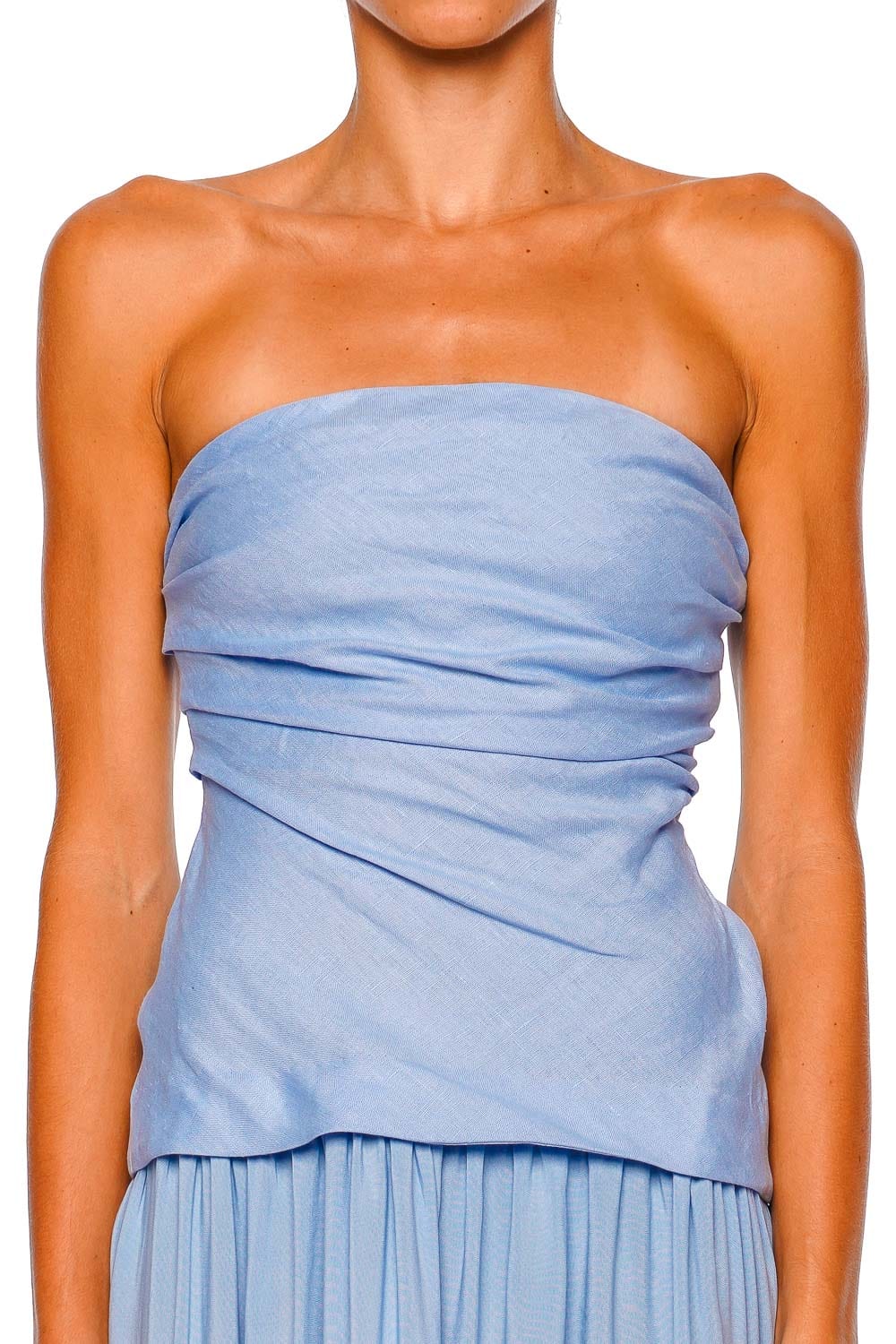 Faithfull The Brand Hedy Mineral Blue Strapless Maxi Dress