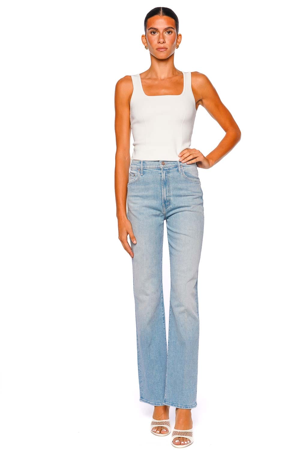MOTHER Denim The Maven Straight Leg Light Wash Jeans