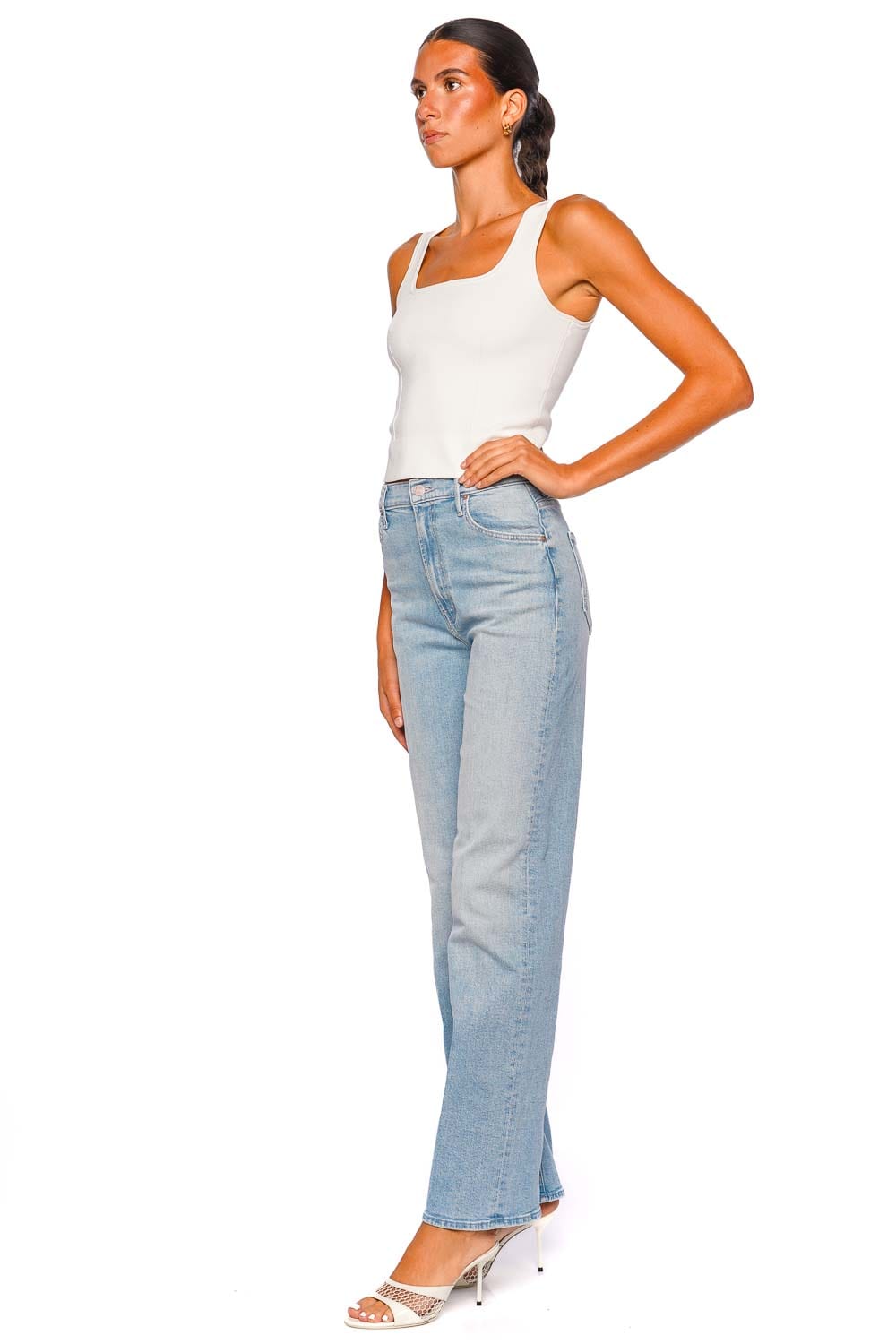 MOTHER Denim The Maven Straight Leg Light Wash Jeans