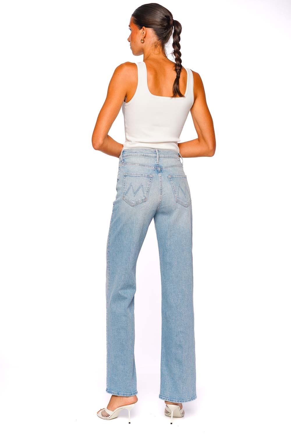 MOTHER Denim The Maven Straight Leg Light Wash Jeans