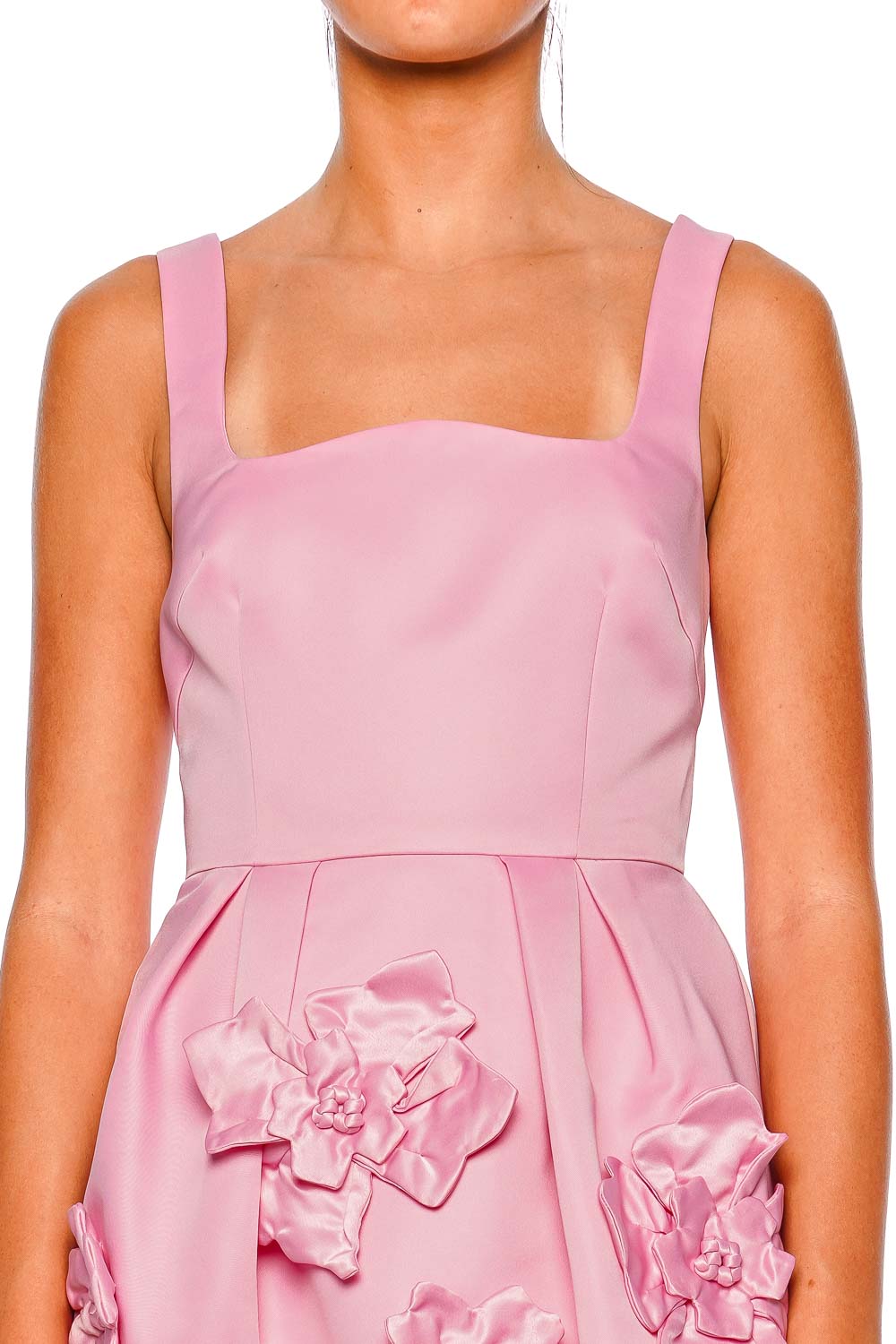 LEO LIN Piper Baby Pink Floral Applique Bell Shape Mini Dress