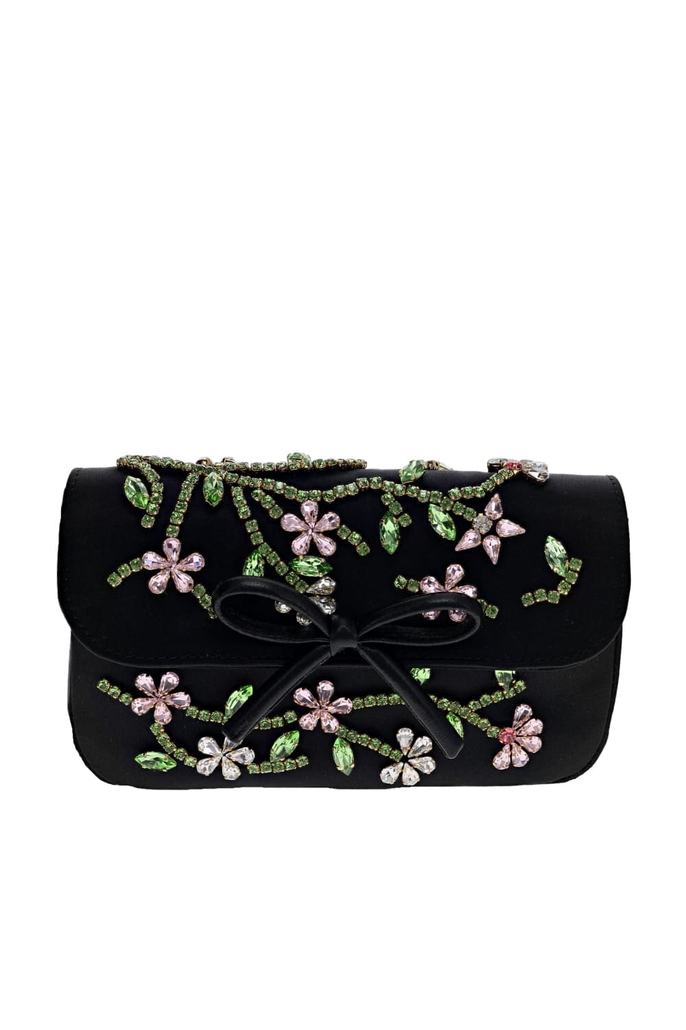 Gedebe Anais Black Floral Crystal Shoulder Bag