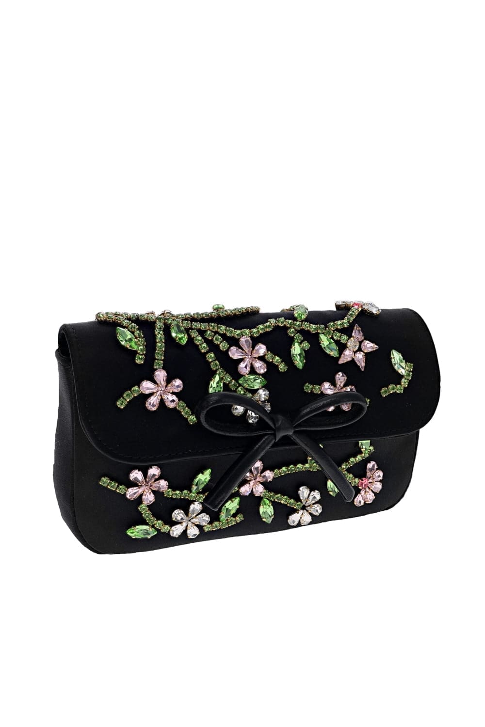 Gedebe Anais Black Floral Crystal Shoulder Bag