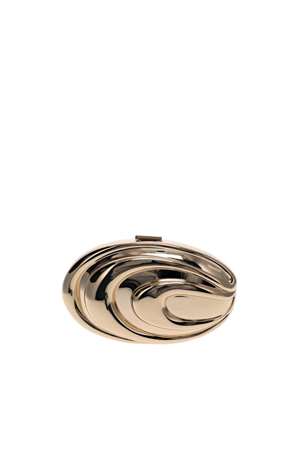 SIMKHAI Inez Sculptural Gold Metal Clutch