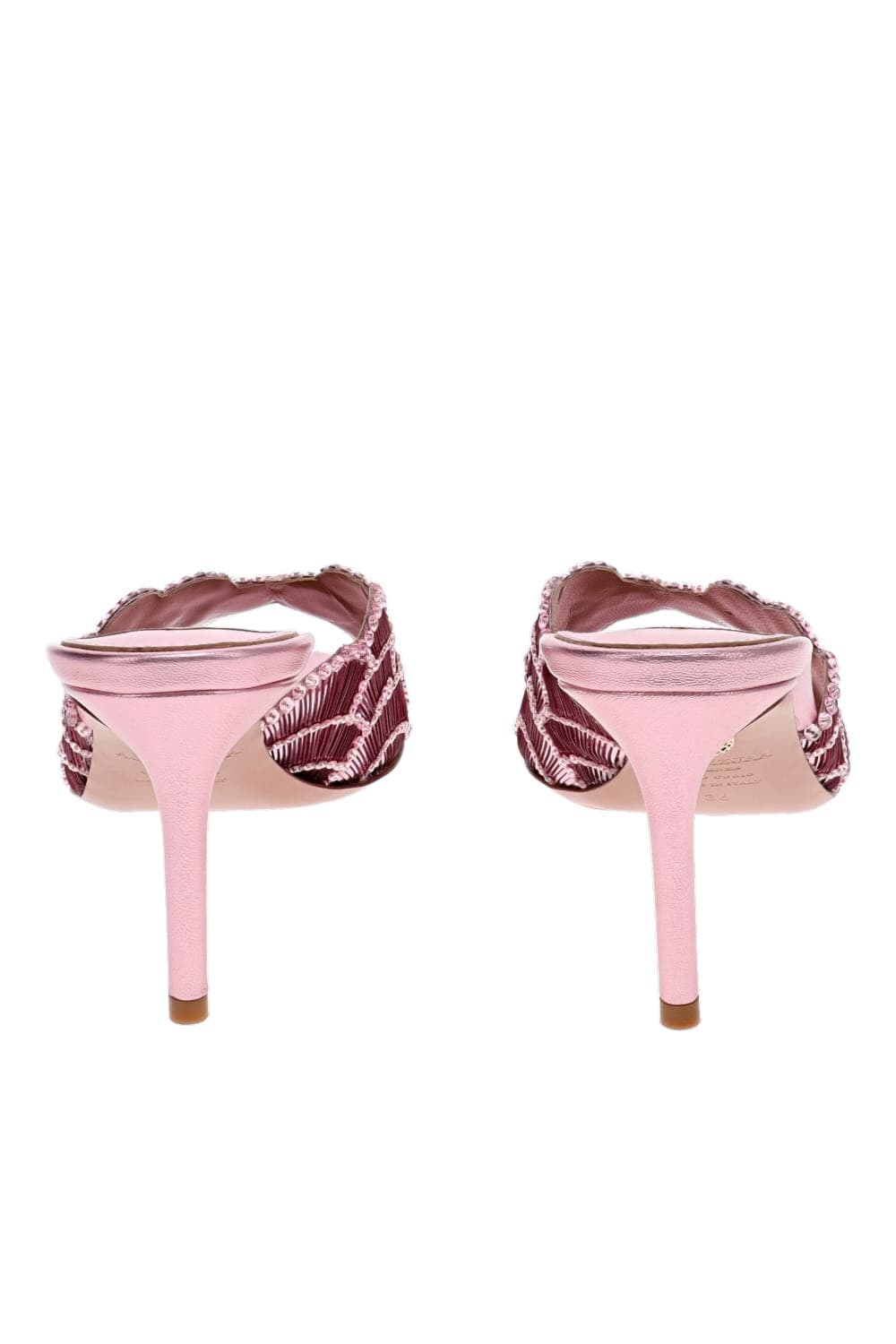 AQUAZZURA Ce Soir Scalloped Metallic Leather Mule