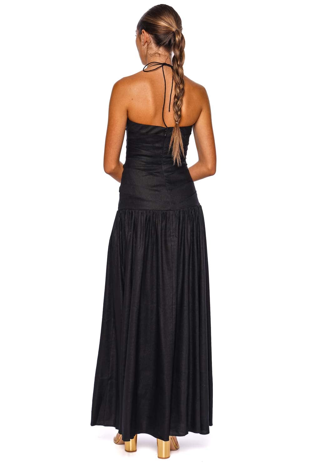 Shona Joy Kasbah Draped Halter Maxi Dress