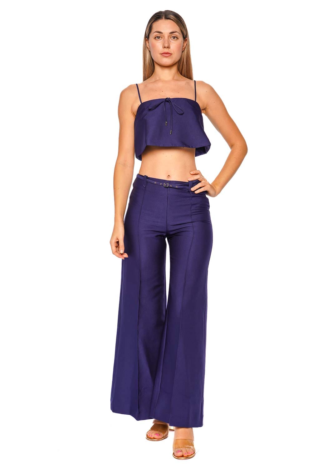 Shona Joy Otis Midnight Wide Leg Belted Pant