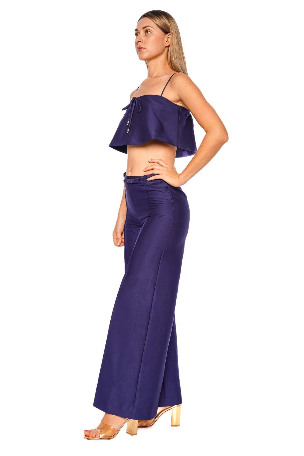 Shona Joy Otis Midnight Wide Leg Belted Pant