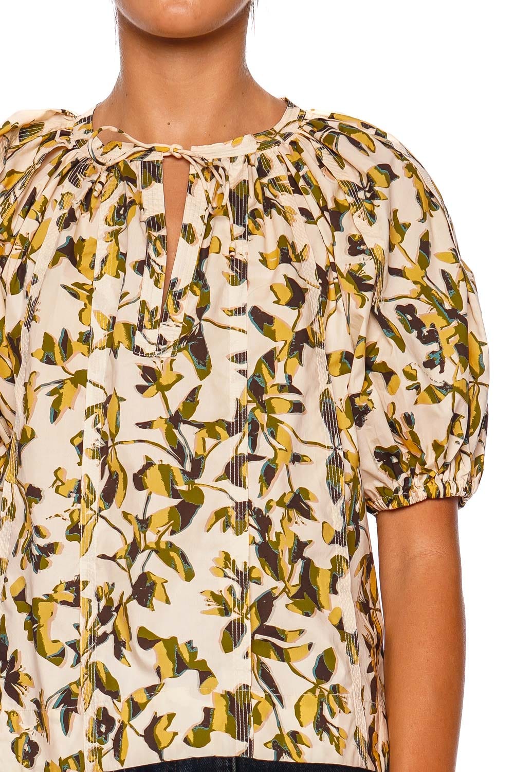 Ulla Johnson Loli Lucent Print Short Sleeve Blouse