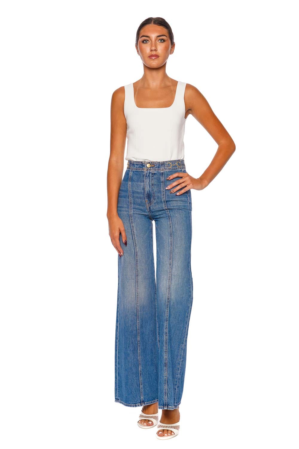 Ulla Johnson Delphine High Rise Wide-Leg Jean Denim