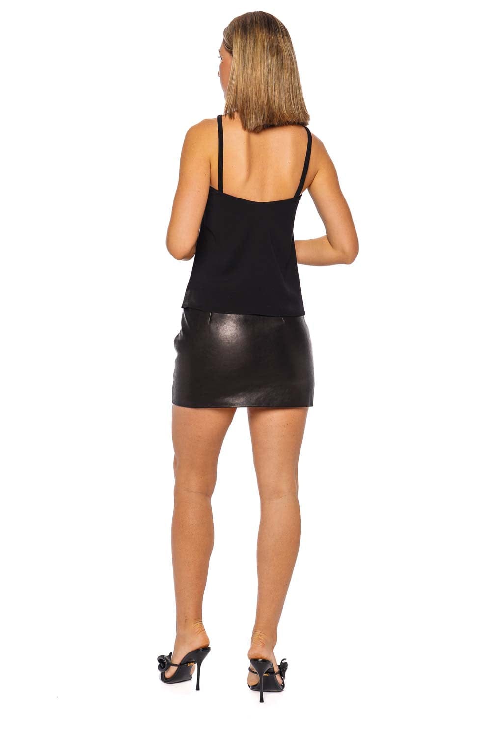 16ARLINGTON Haile Nero Leather Mini Skirt