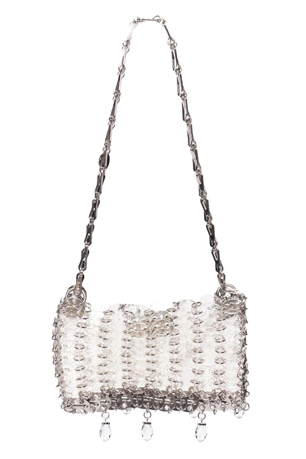 Rabanne 1969 Transparent Crystal Trim Chain Shoulder Bag