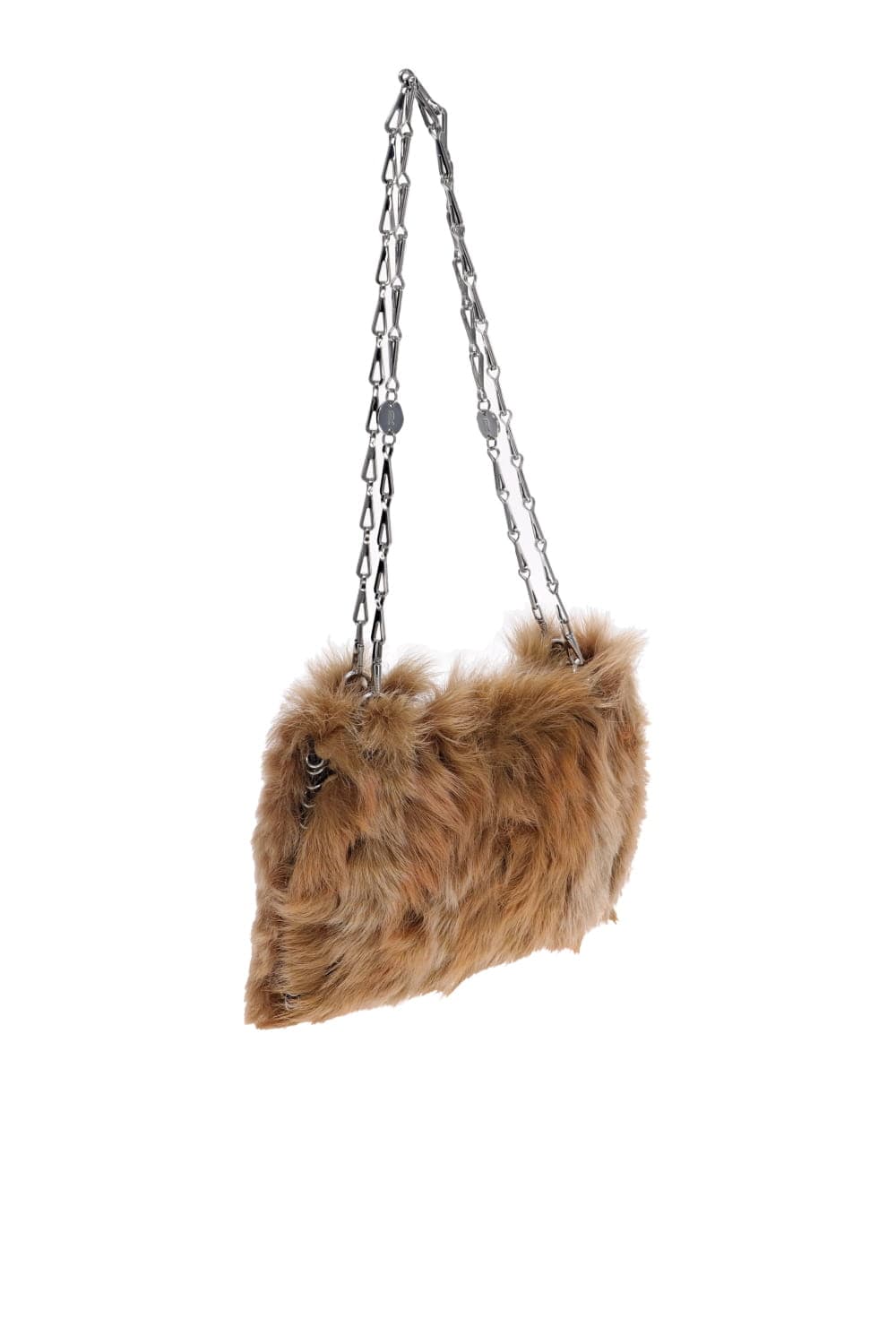 Rabanne Natural Shearling Fur Chain Shoulder Bag