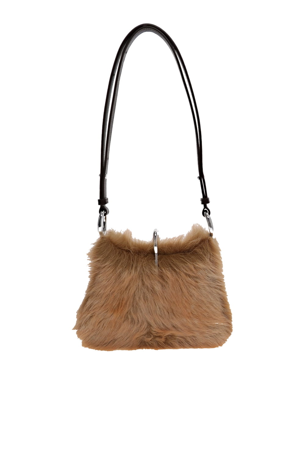 Rabanne Small Ring Fur Leather Shoulder Bag