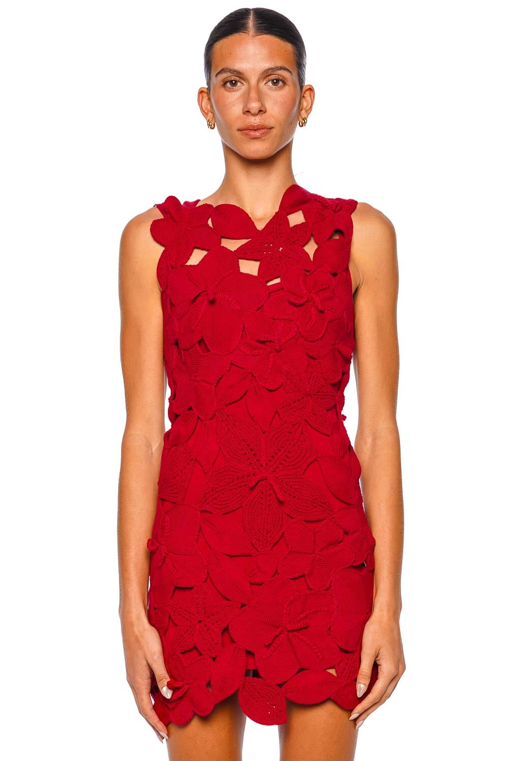 Cult Gaia Meira Merlot Floral Knit Mini Dress Cult Gaia Meira Merlot Floral Knit Mini Dress