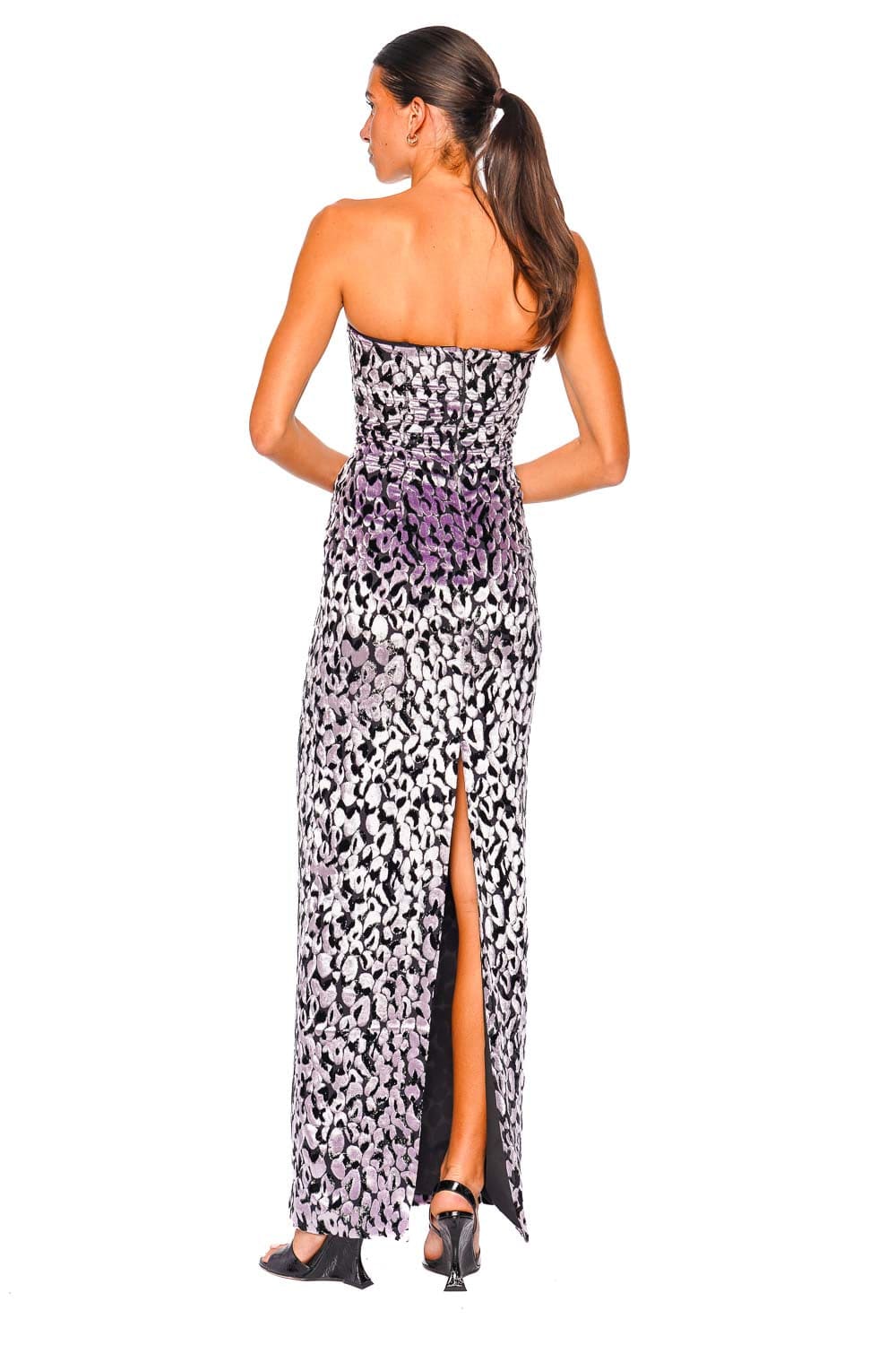 16ARLINGTON Minelli Lilla Strapless Printed Midi Dress
