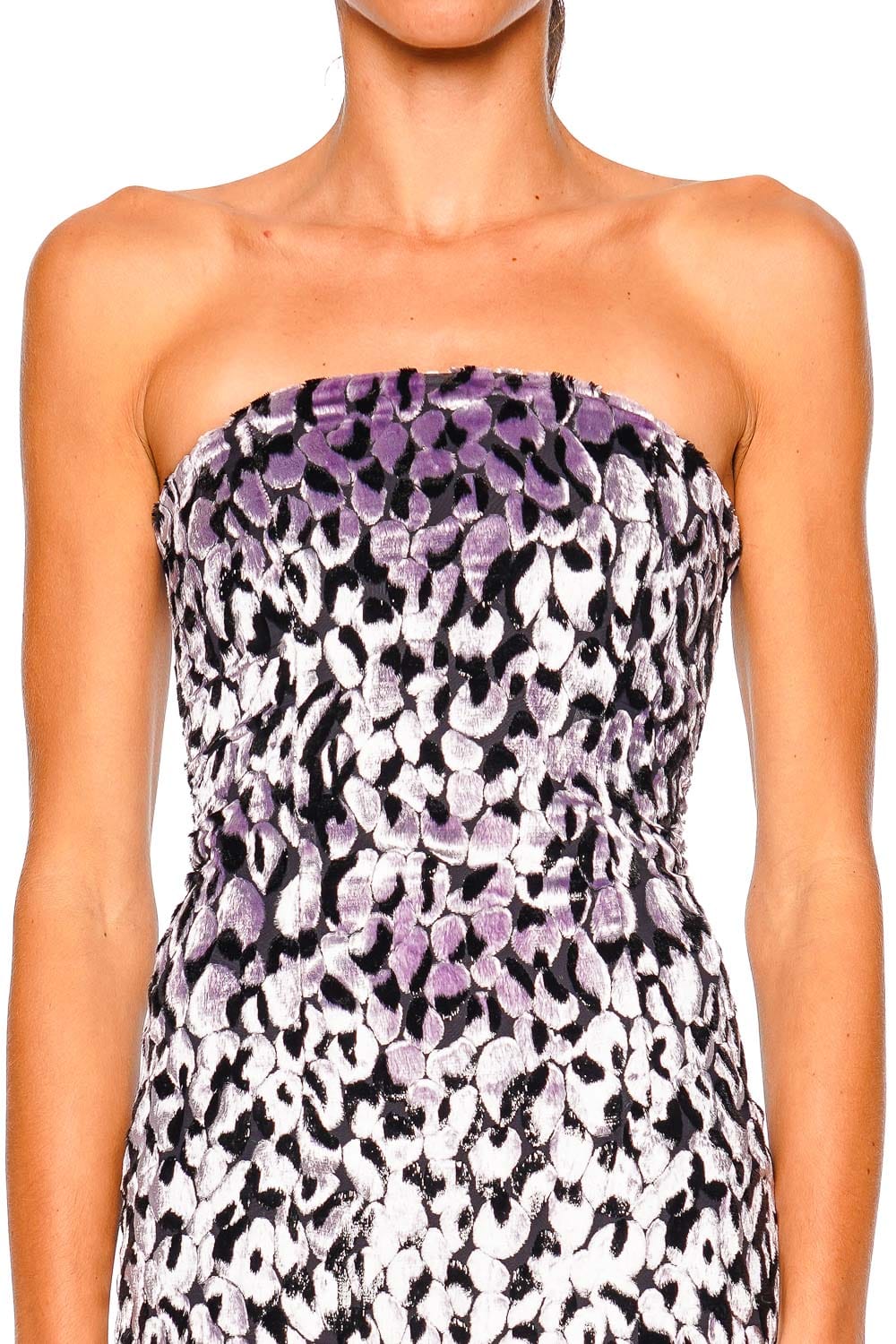 16ARLINGTON Minelli Lilla Strapless Printed Midi Dress