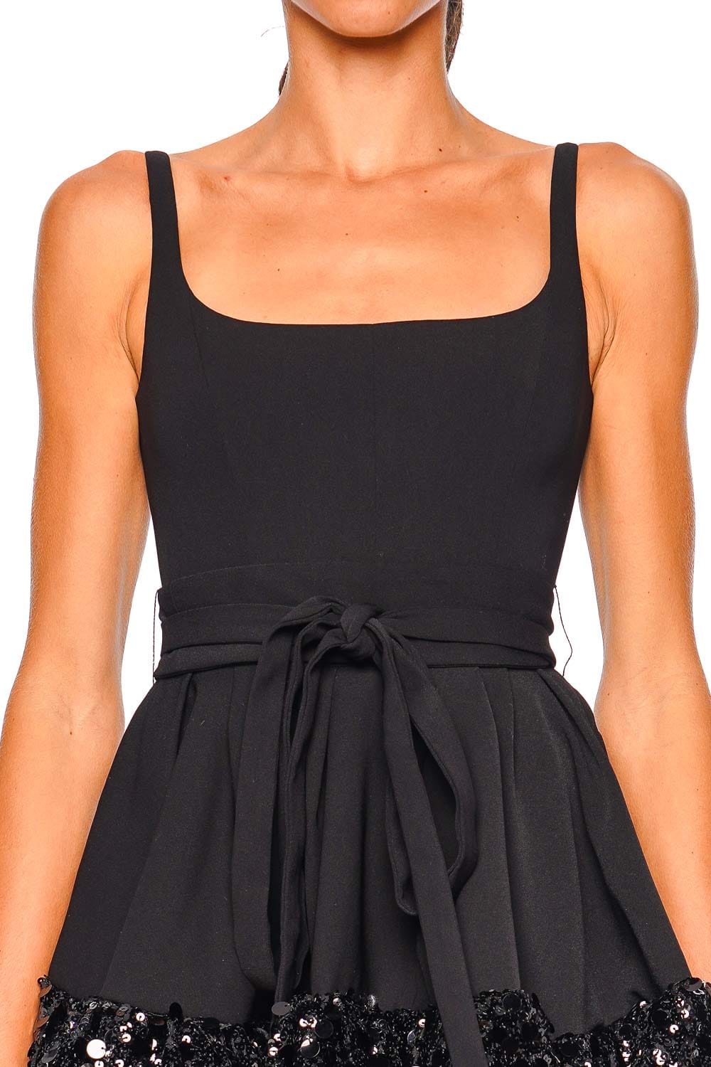 16arlington Drina Black Sequin Crepe Belted Mini Dress 16arlington Drina Black Sequin Crepe Belted Mini Dress