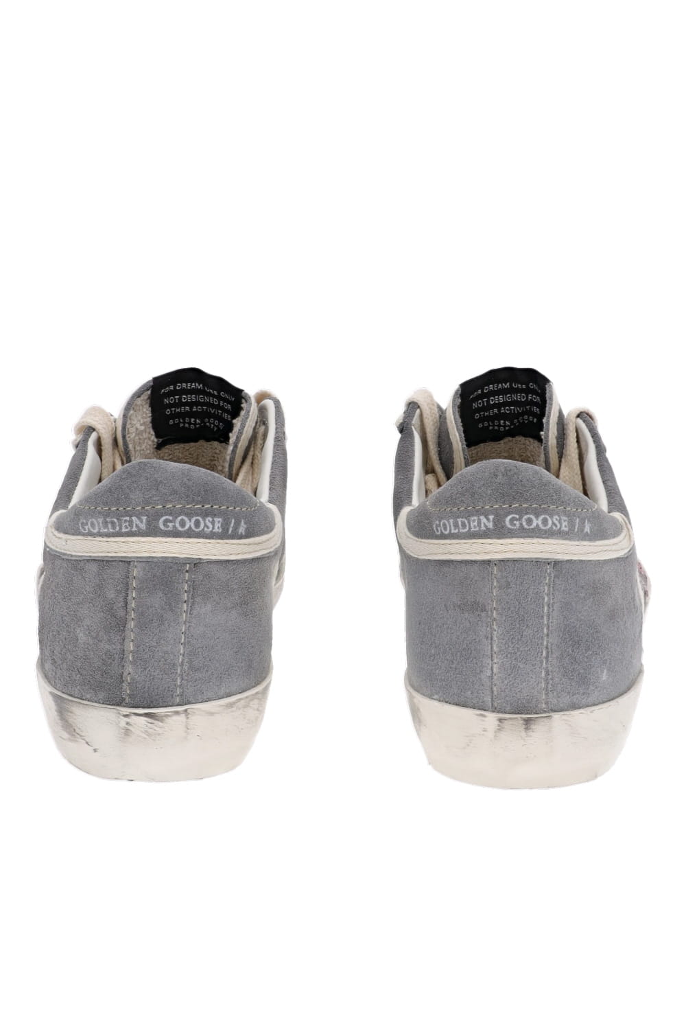 Golden Goose Super-Star Grey Suede Sneaker with Pink Glitter Star
