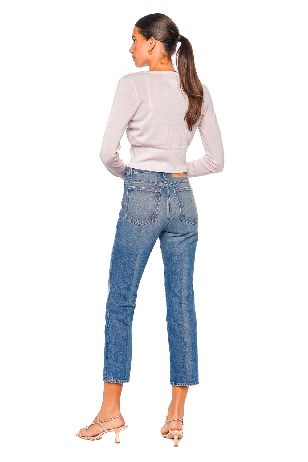 LoveShackFancy Lilac Long Sleeve Cropped Cardigan