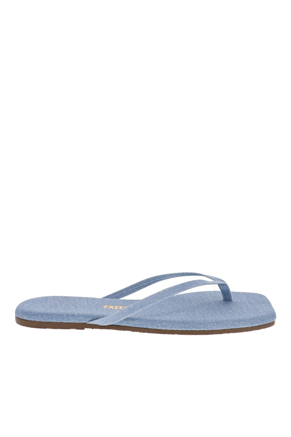 TKEES Lily Washed Denim Square Toe Sandals