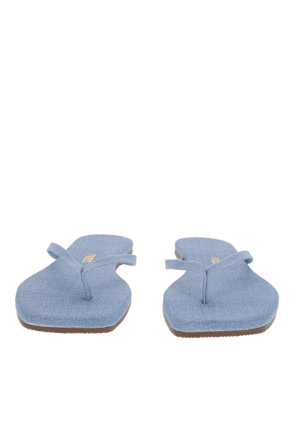 TKEES Lily Washed Denim Square Toe Sandals