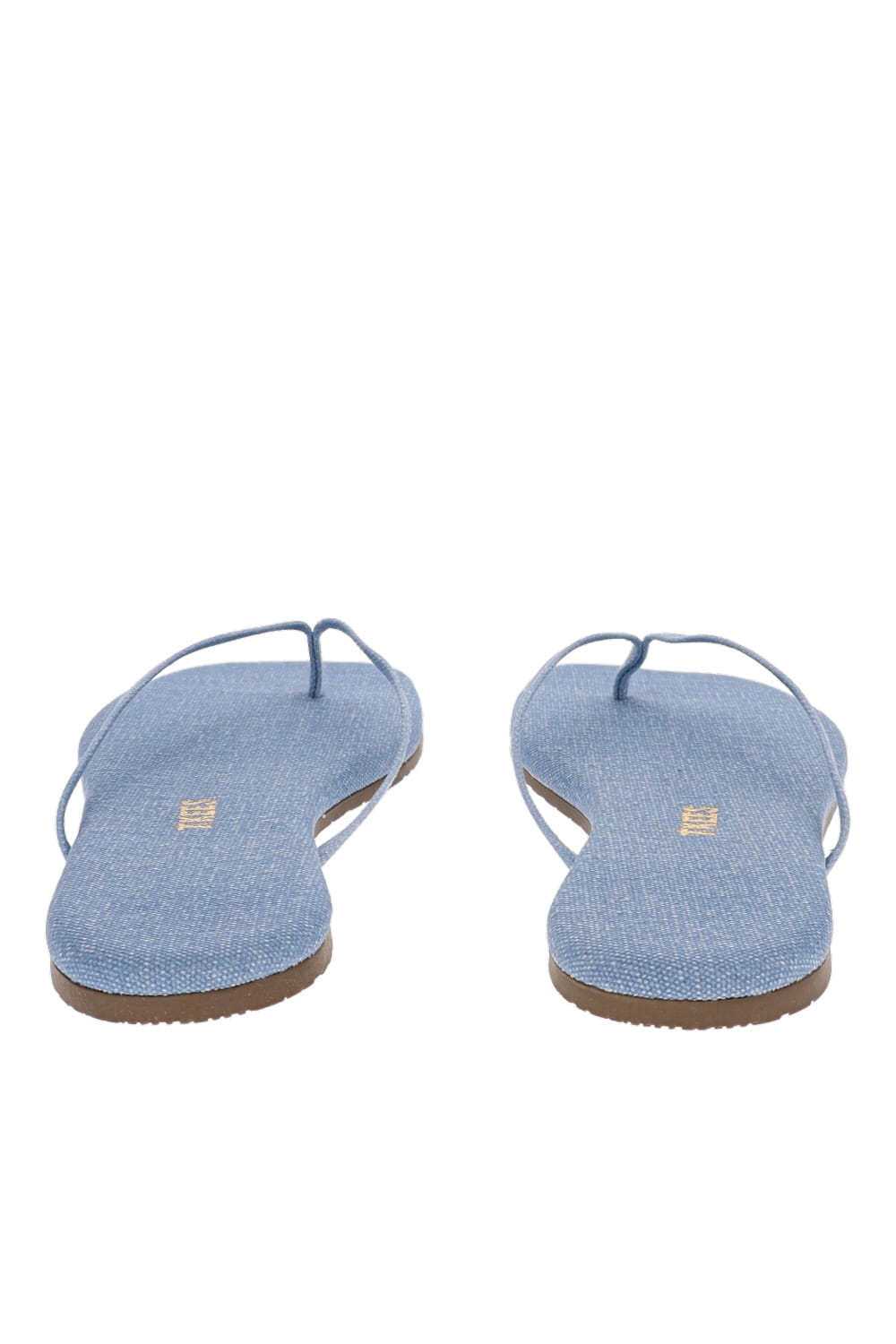 TKEES Lily Washed Denim Square Toe Sandals