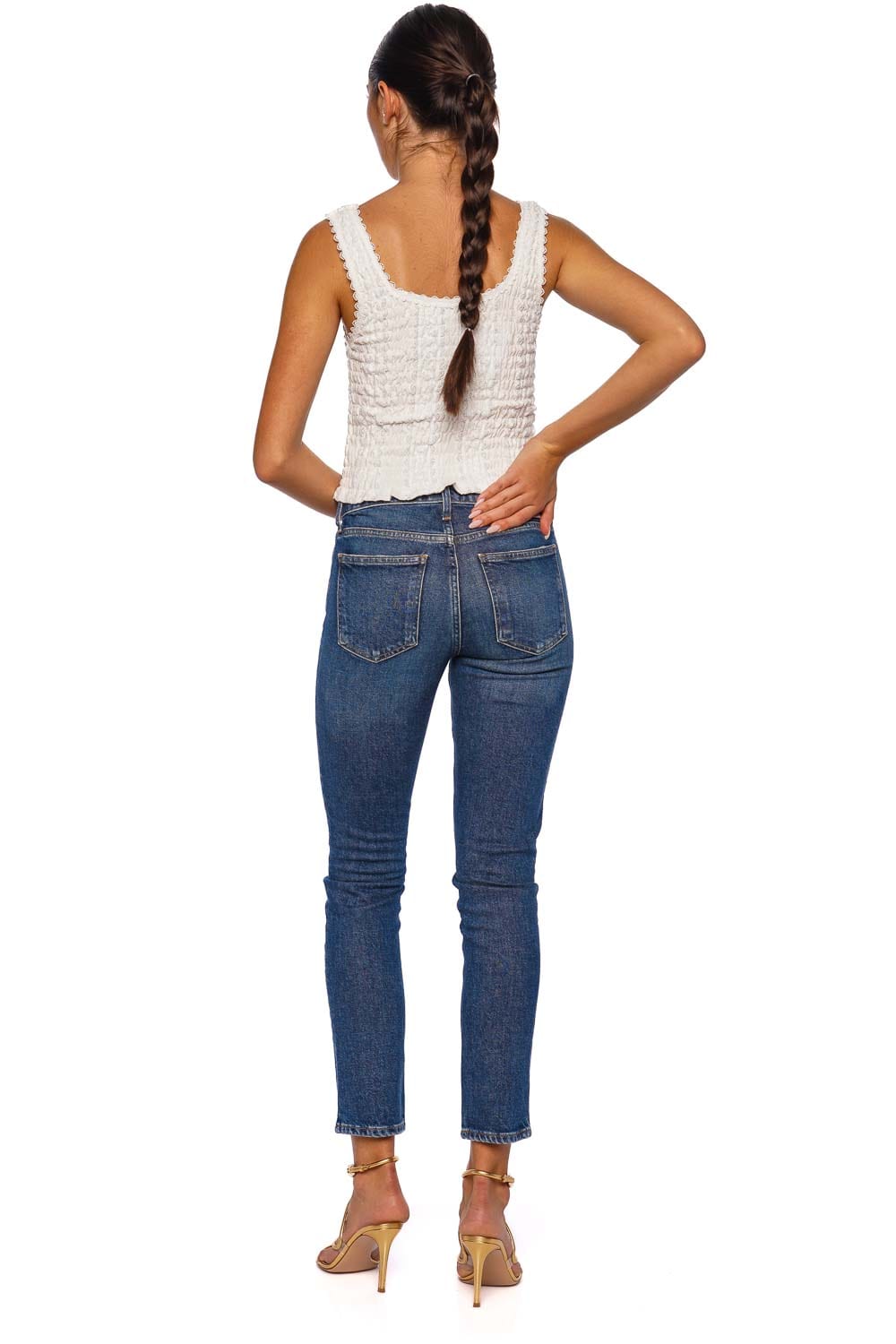 AGOLDE Cocktail Mid-Wash Ankle Jeans