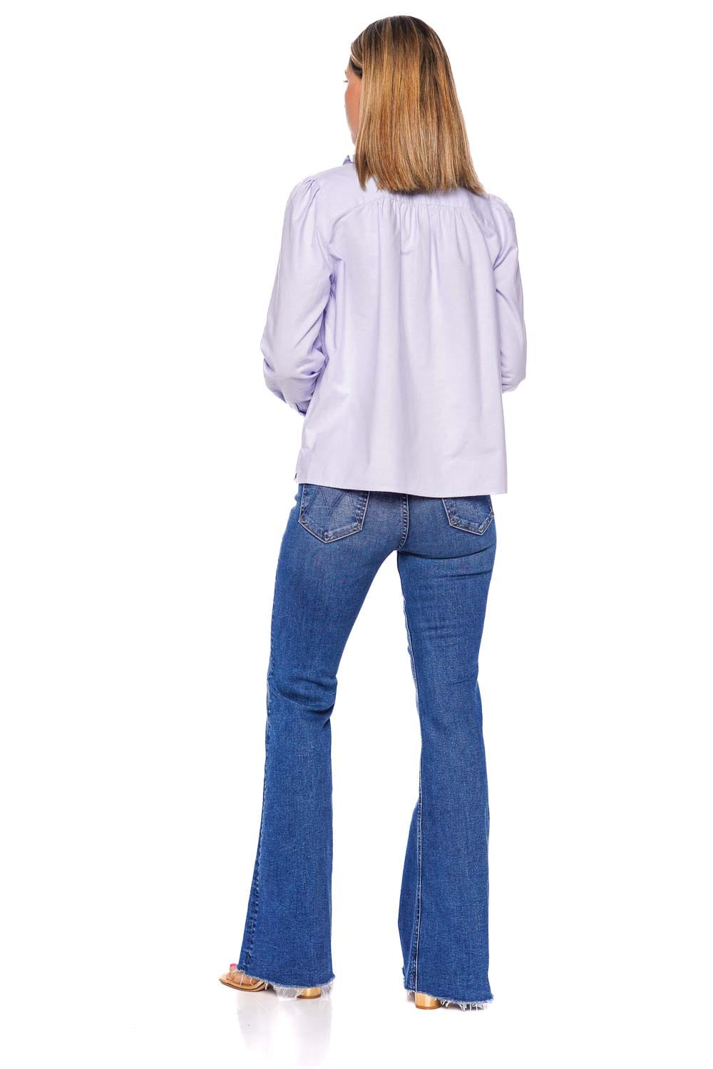 Citizens of Humanity Calista Frilled Collar Cotton Button Down Shirt