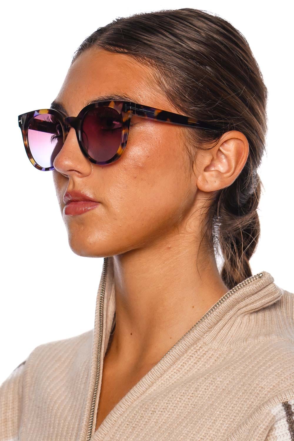 Tom Ford Eyewear Tortoise Shell Acetate Sunglasses FT1109
