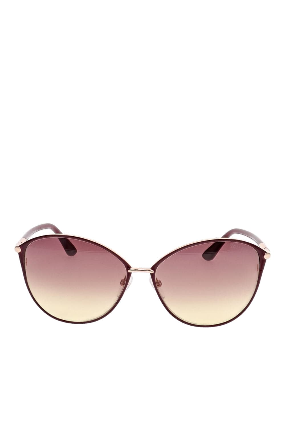 Tom Ford Eyewear Penelope Burgundy Round Sunglasses