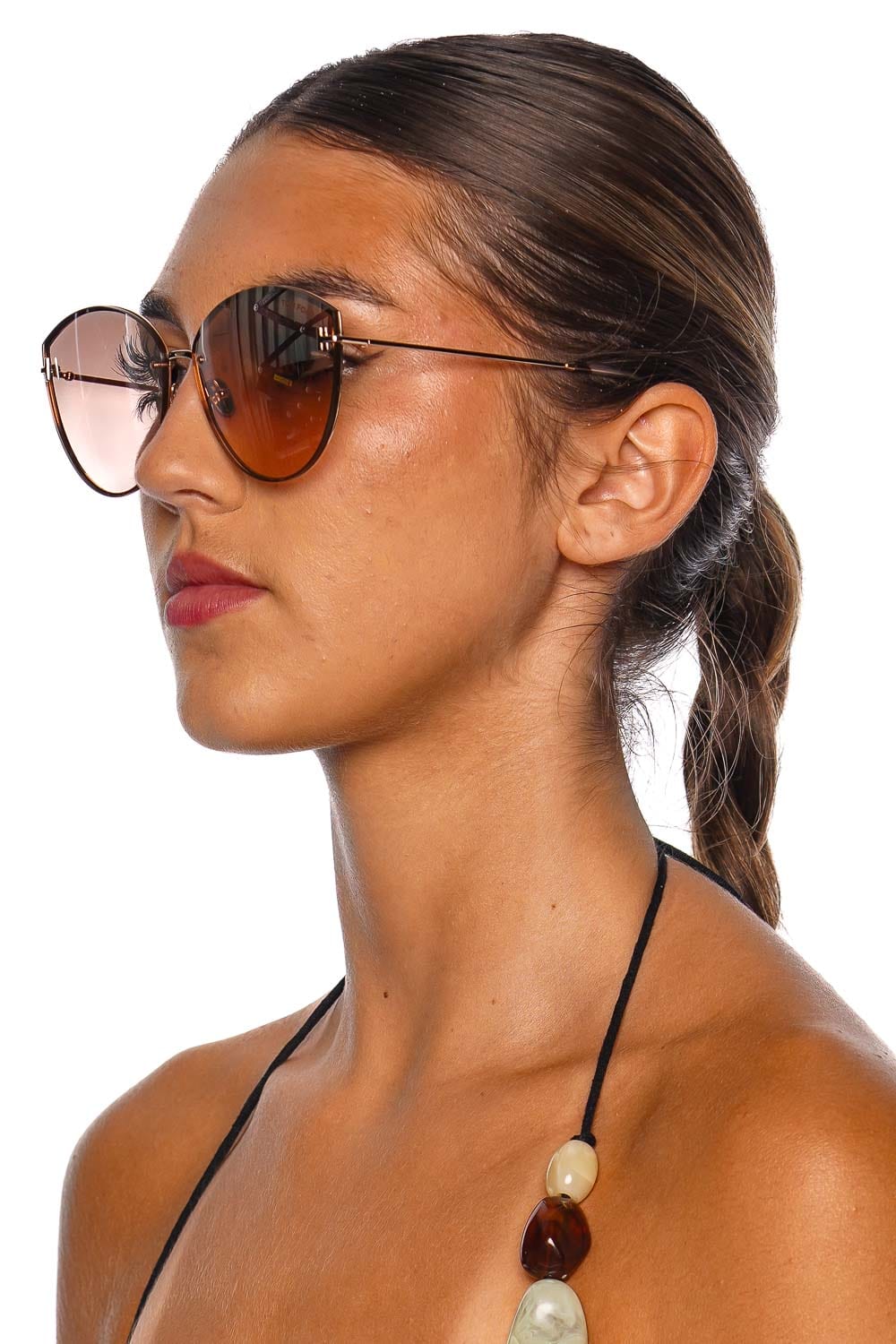 Tom Ford Eyewear Evangeline Rose Gold Cat Eye Sunglasses