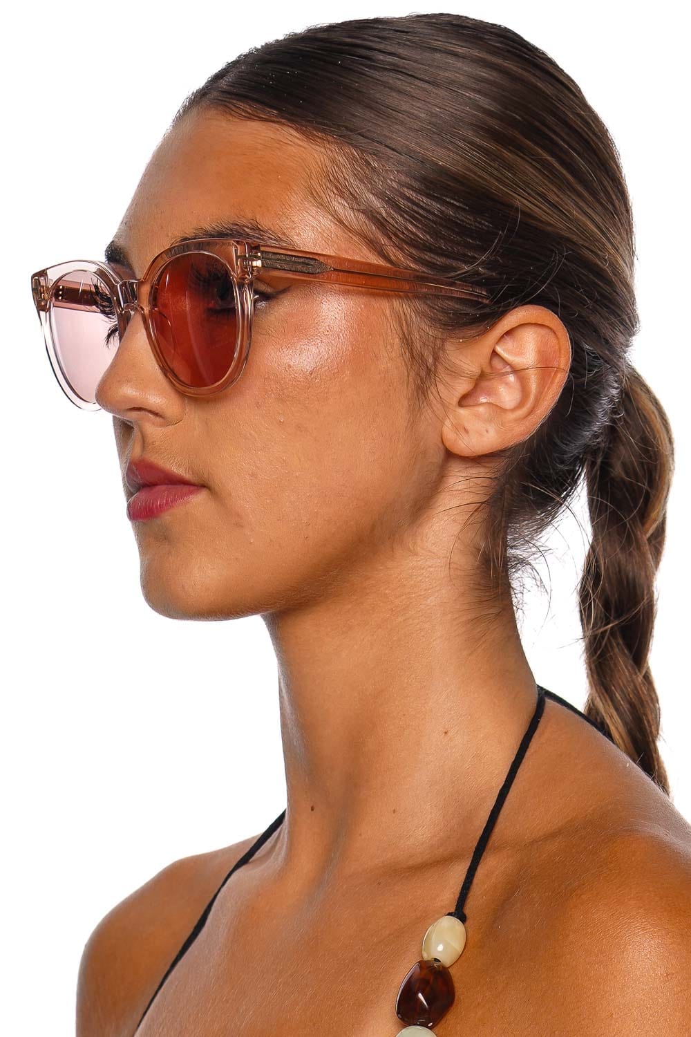 Tom Ford Eyewear Moira Pink Transparent Acetate Sunglasses