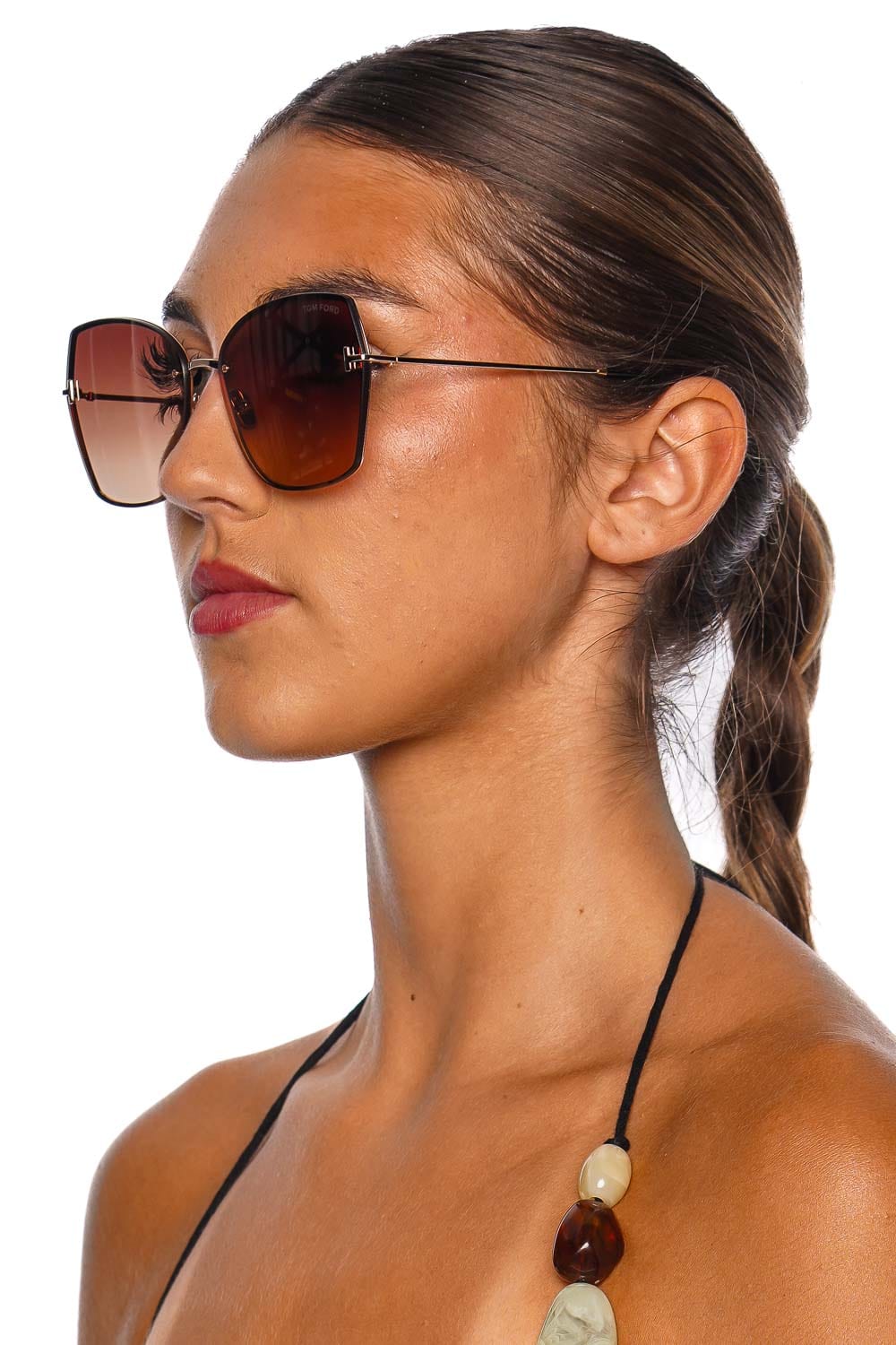 Tom Ford Eyewear Nickie Rose Gold Butterfly Sunglasses