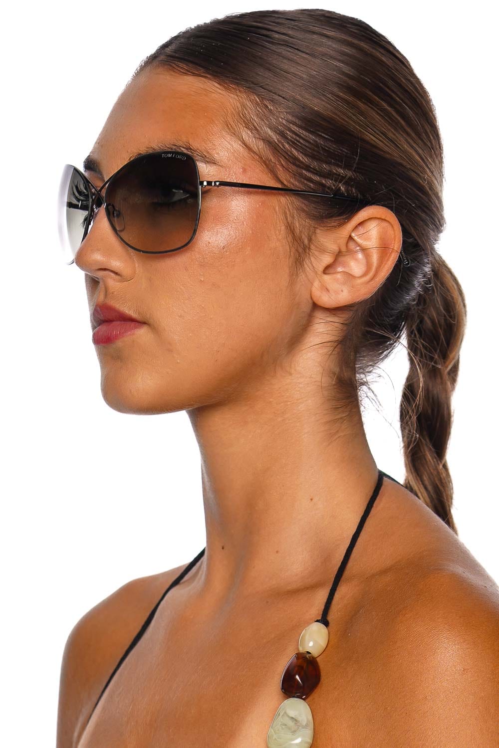 Tom Ford Eyewear Colette Gunmetal Butterfly Sunglasses