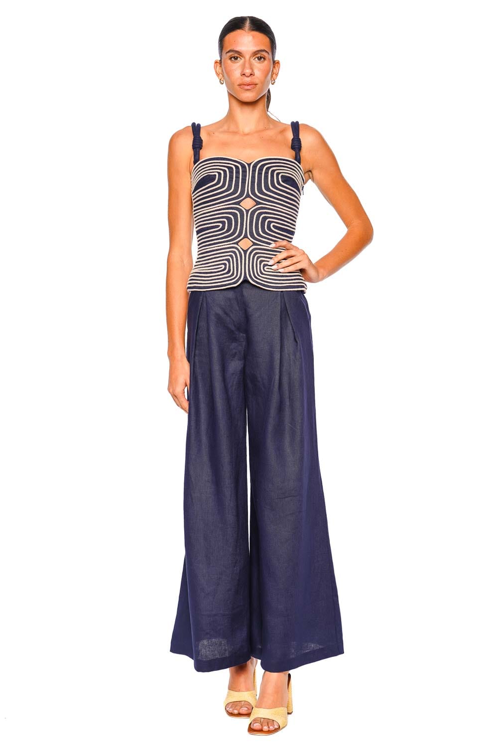 Andres Otalora Navy Wide-Leg Desperte Pant RT26100