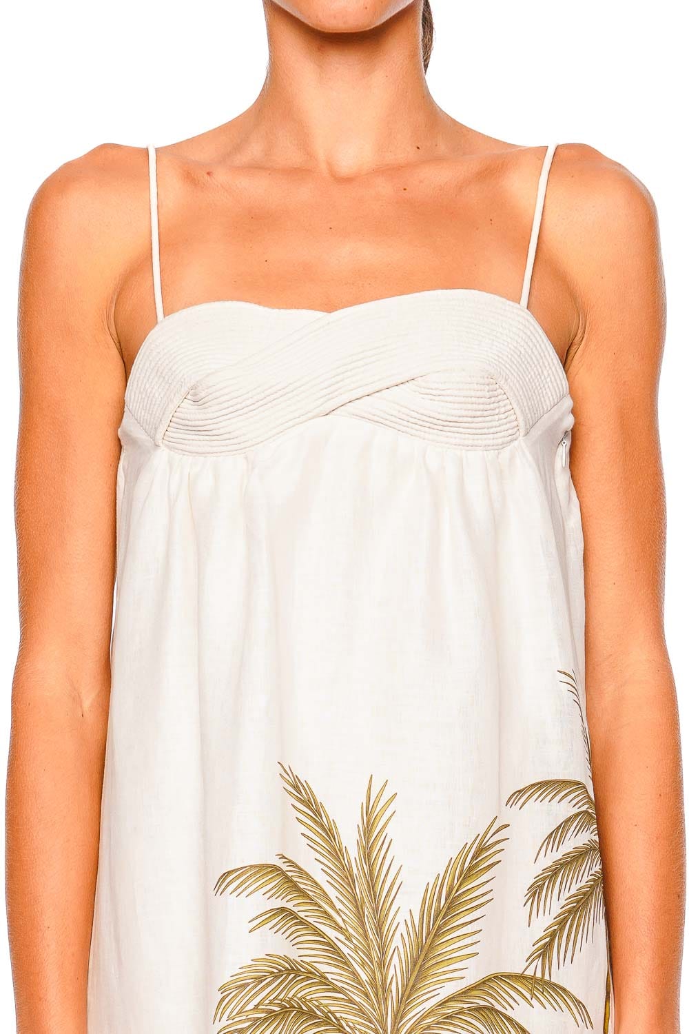 Andres Otalora Ron Coco Green Paradiso Maxi Dress with Spaghetti Straps