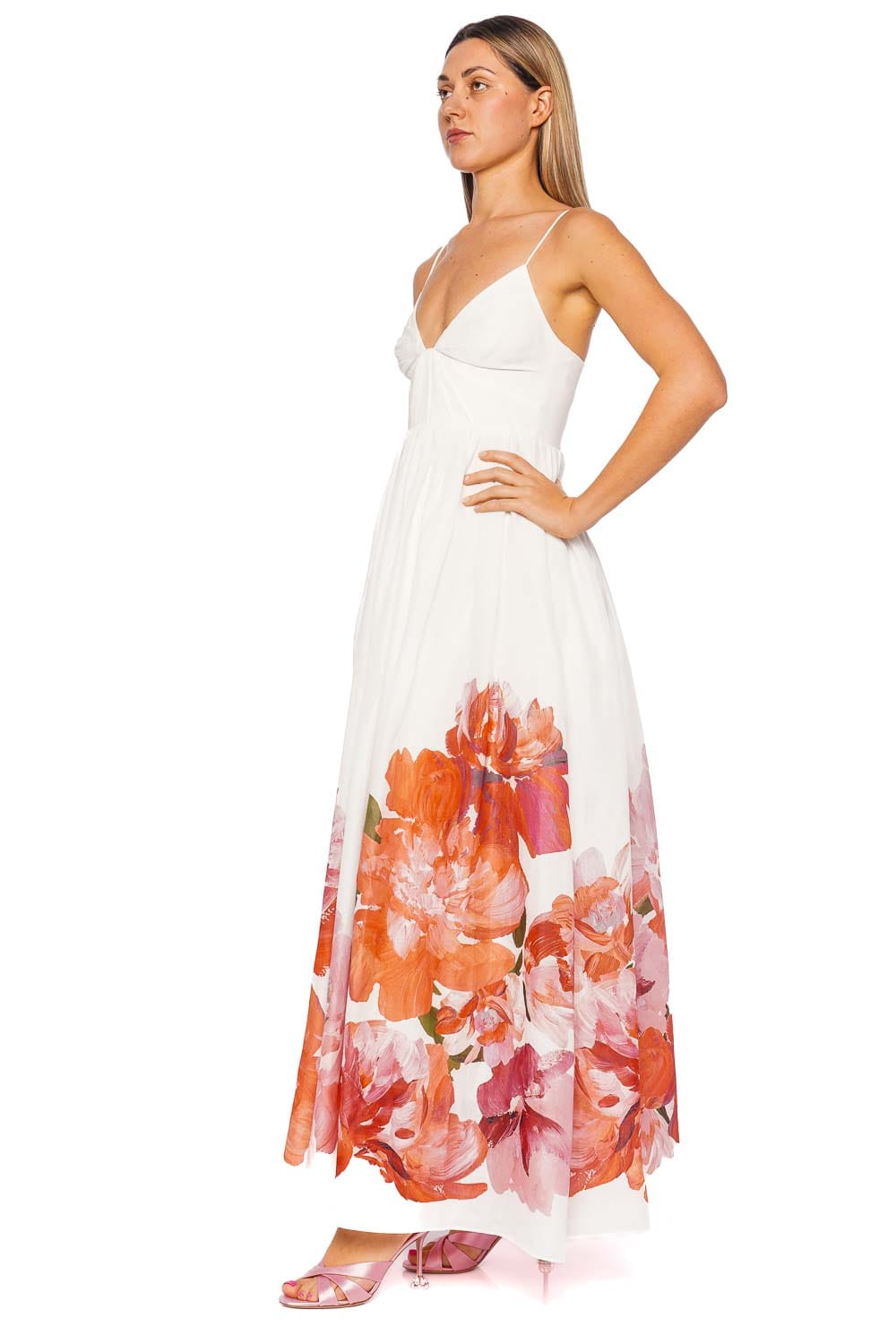 Aje. Rosa Bold Ivory Floral Maxi Dress