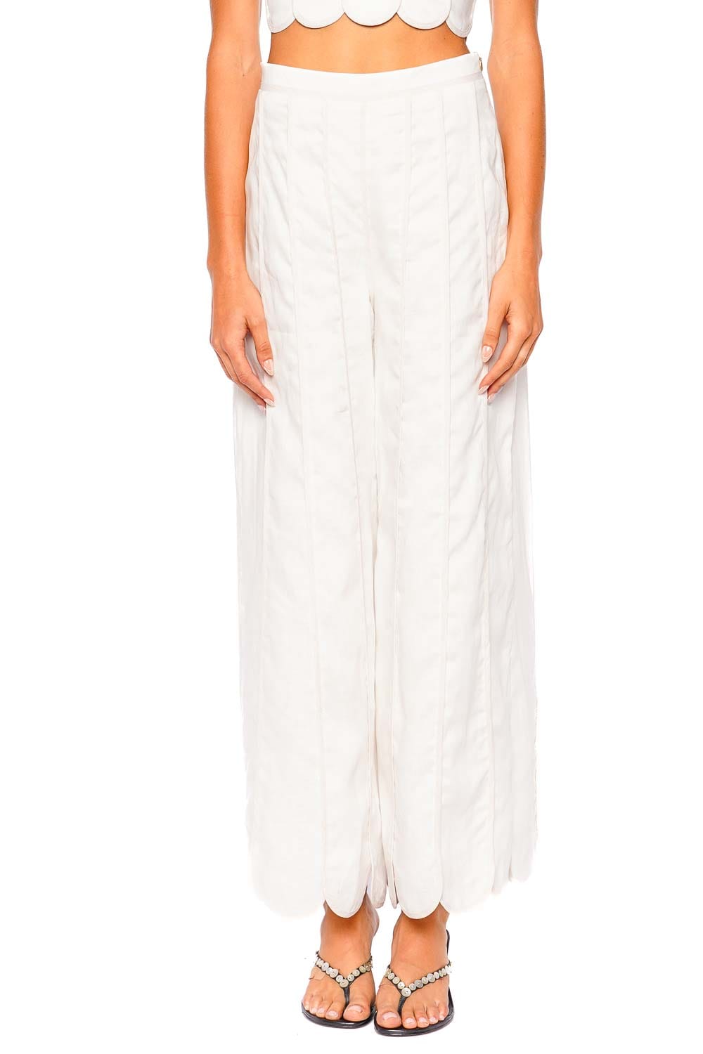 Azulu Coconut Wide Leg Ivory Pants