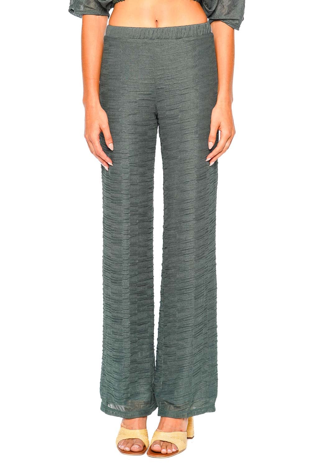 Azulu Veronika Sacramento Green Wide-Leg Pants