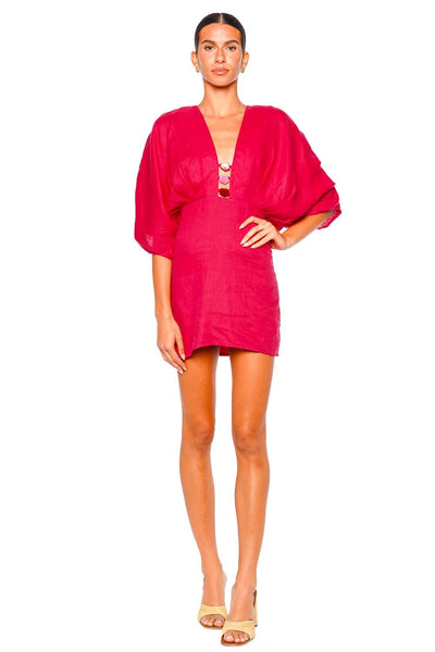 Azulu Abella Raspberry Embellished Mini Dress