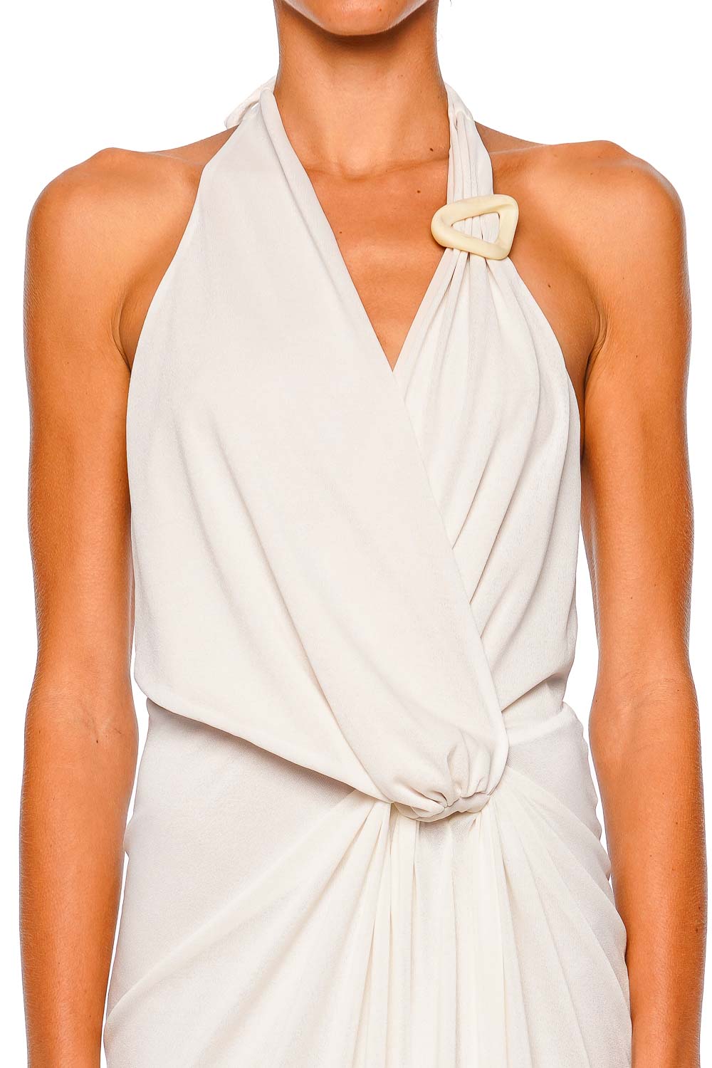 BAOBAB Liz Ivory Halter Neck Maxi Dress