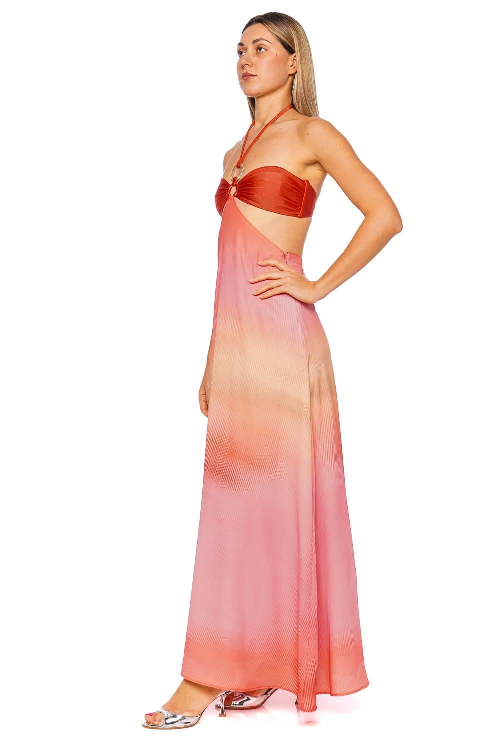 BAOBAB Yvon Coral Reef Strapless Maxi Dress