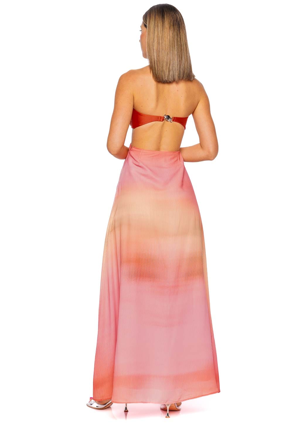 BAOBAB Yvon Coral Reef Strapless Maxi Dress