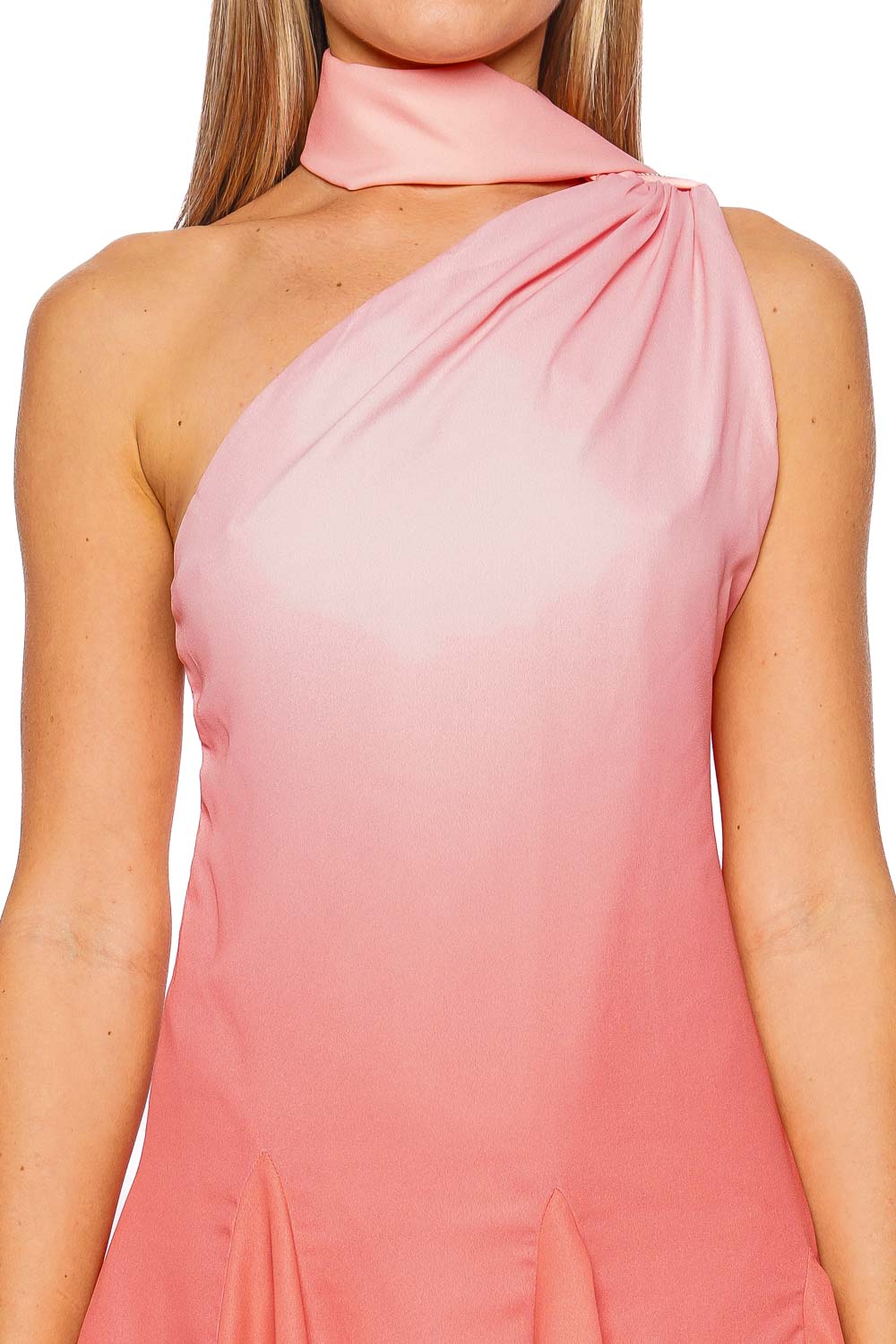 BAOBAB Ari Coralina Ombre One-Shoulder Mini Dress