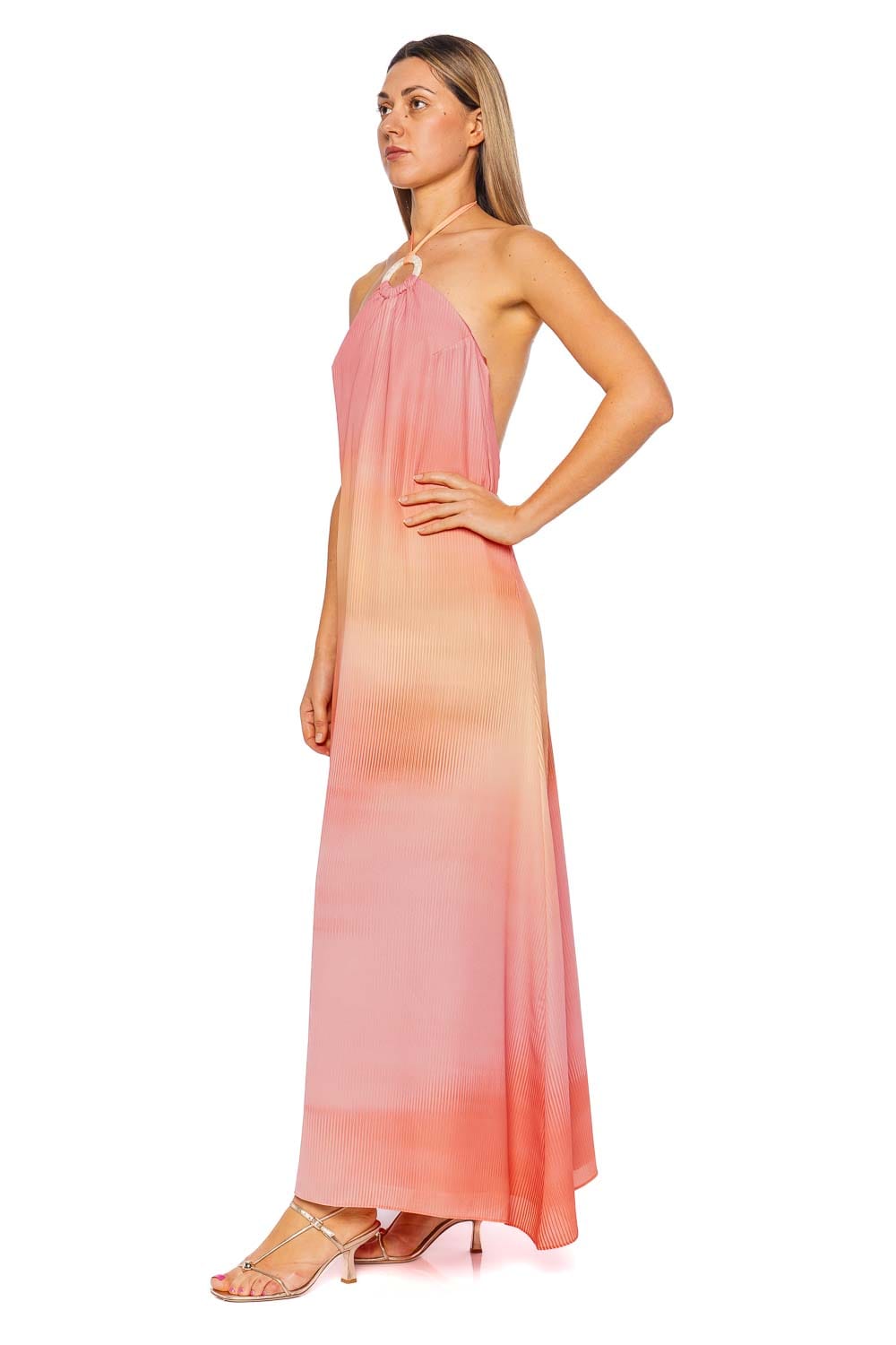 BAOBAB Rondine Coral Reef Halter Maxi Dress