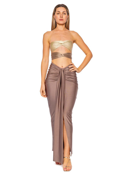 the a&f giselle strapless drop-waist maxi dress Abercrombie and Fitch + Giselle Drop-Waist Maxi Dress