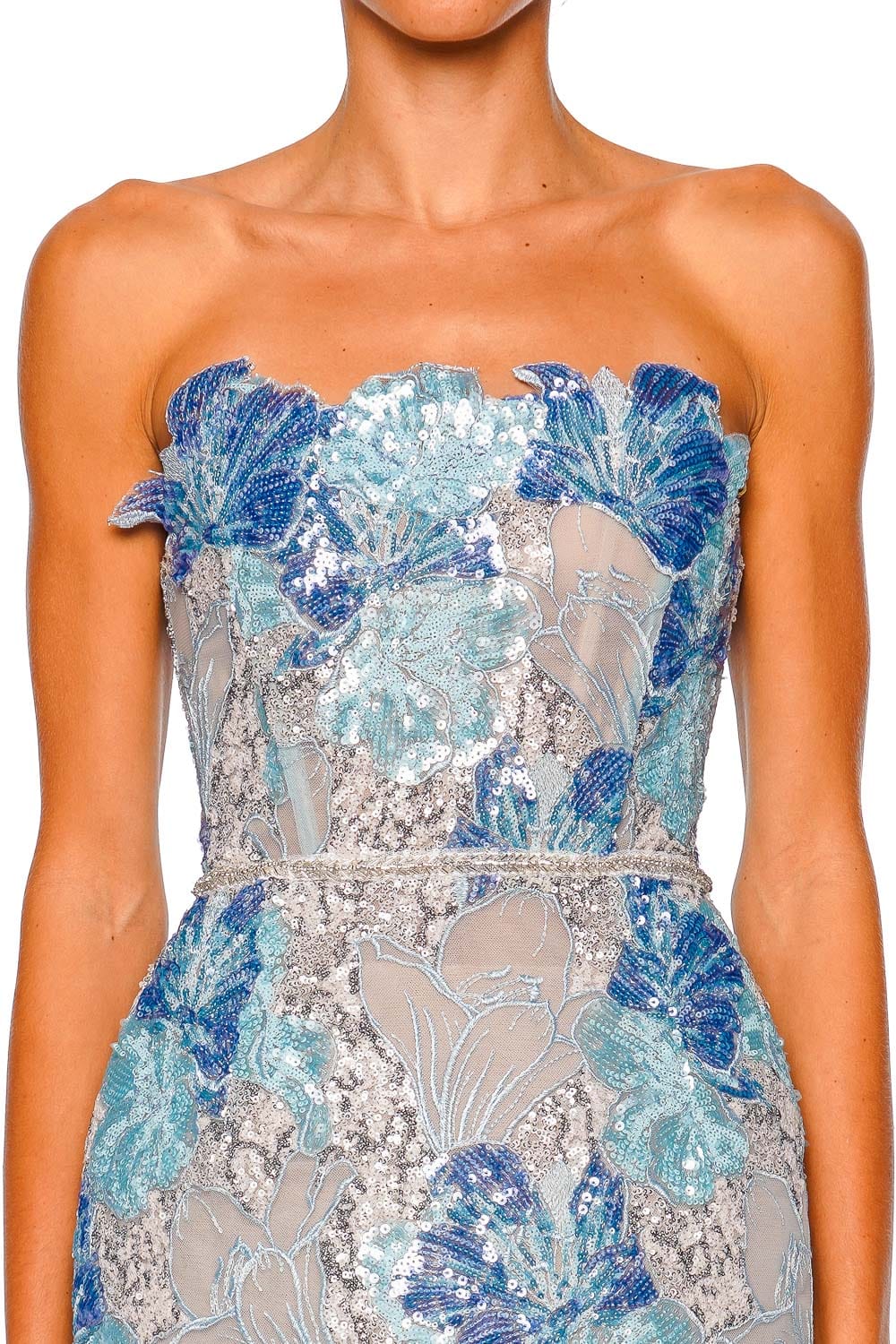 Bronx and Banco Jasmine Maraya Blue Sequin Corset Mini Dress