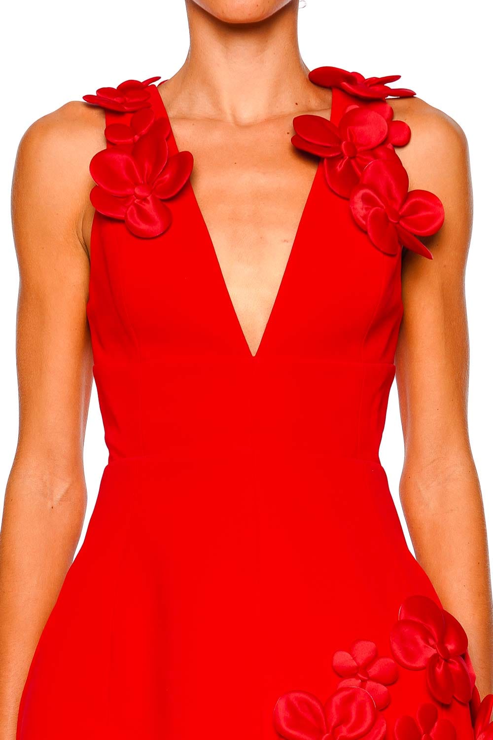 Bronx and Banco Estelle Red Floral Sleeveless Mini Dress