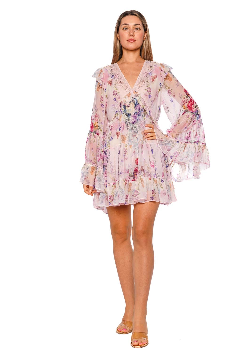 Camilla Palatial Pastels Lace Swing Mini Dress